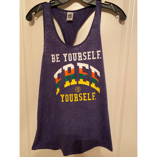 NWT XS Zumba Be Yourself Twisted Racerback Tank