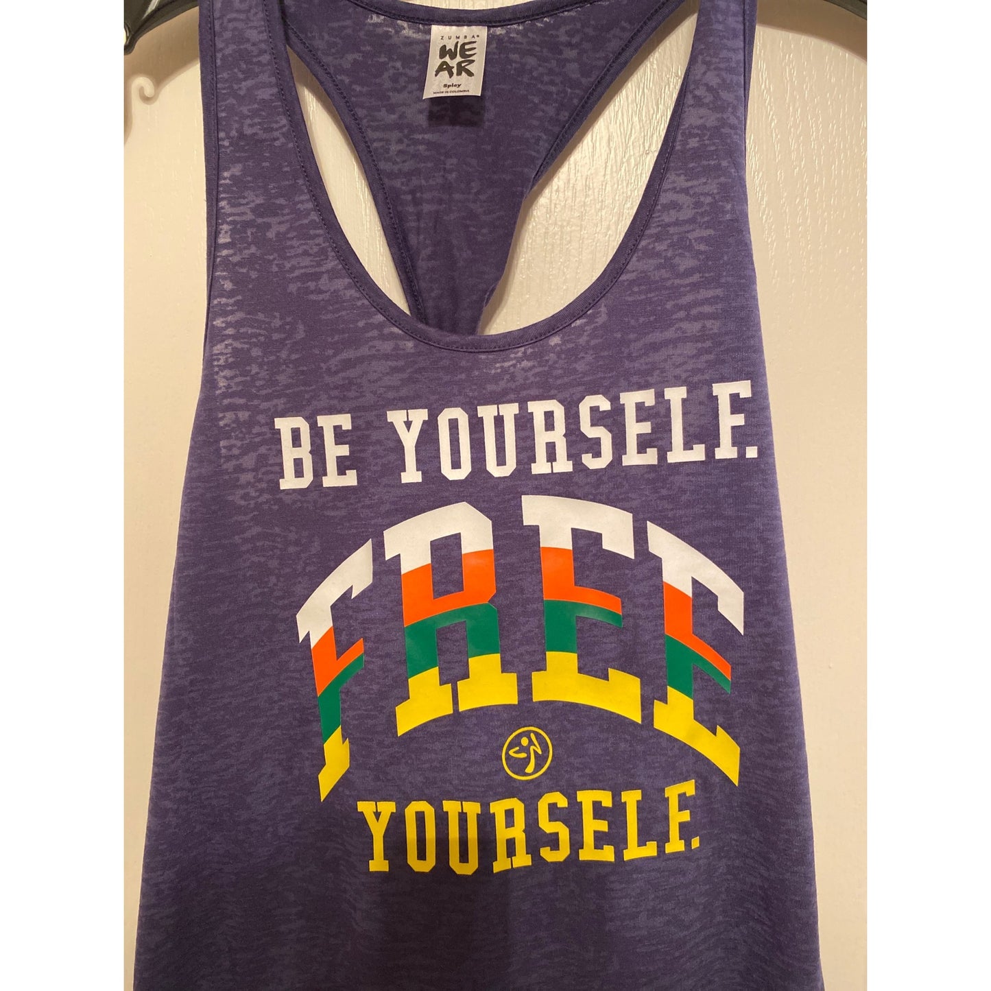 NWT XS Zumba Be Yourself Twisted Racerback Tank