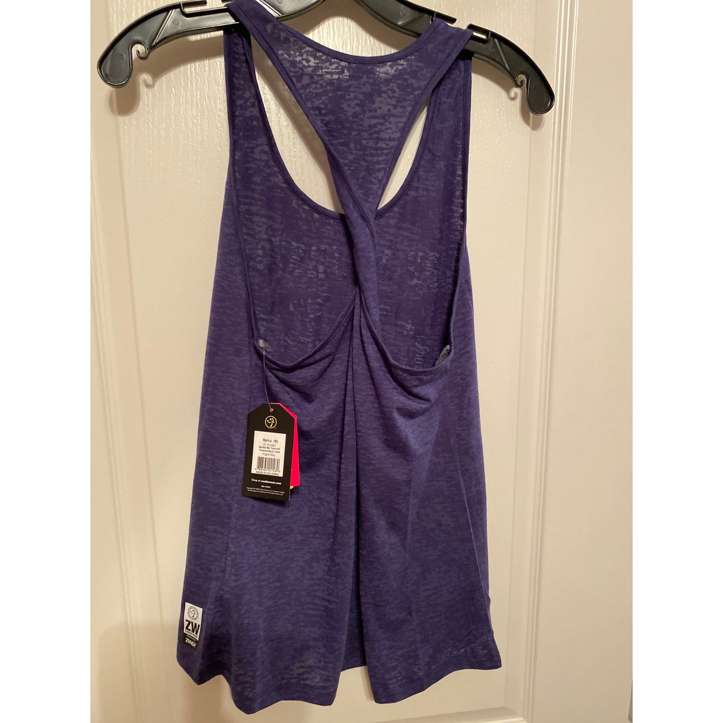 NWT XS Zumba Be Yourself Twisted Racerback Tank