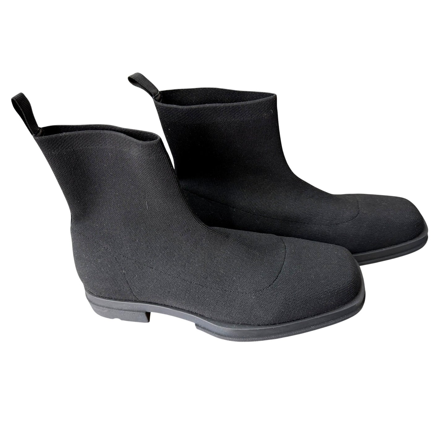 Arromic Square-Toe Black Knit Ankle Boots Size 11