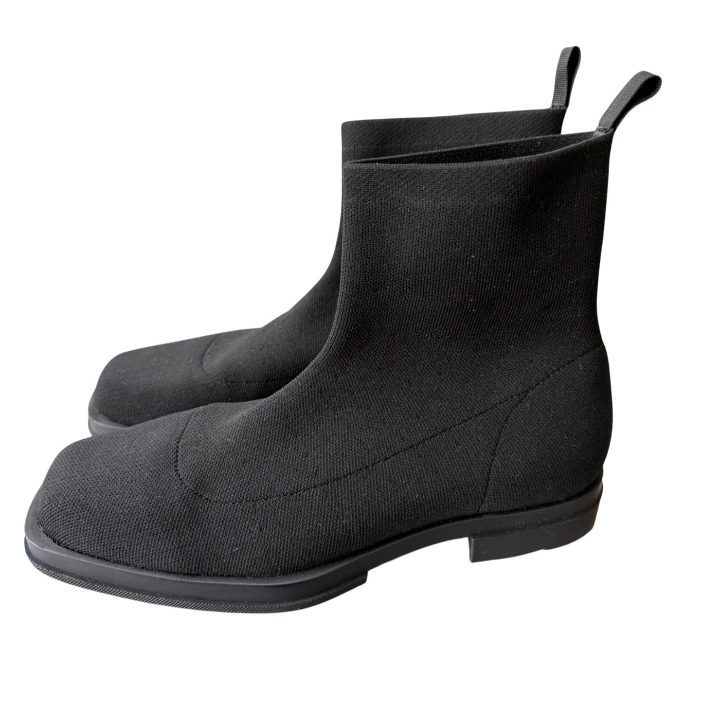 Arromic Square-Toe Black Knit Ankle Boots Size 11