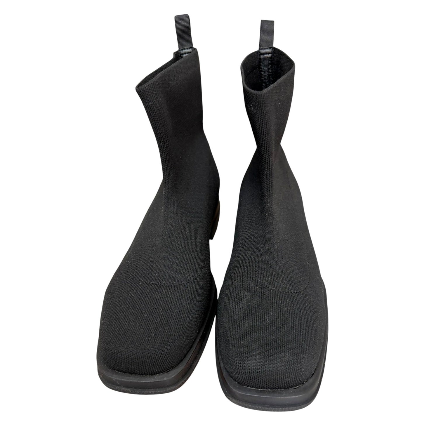 Arromic Square-Toe Black Knit Ankle Boots Size 11