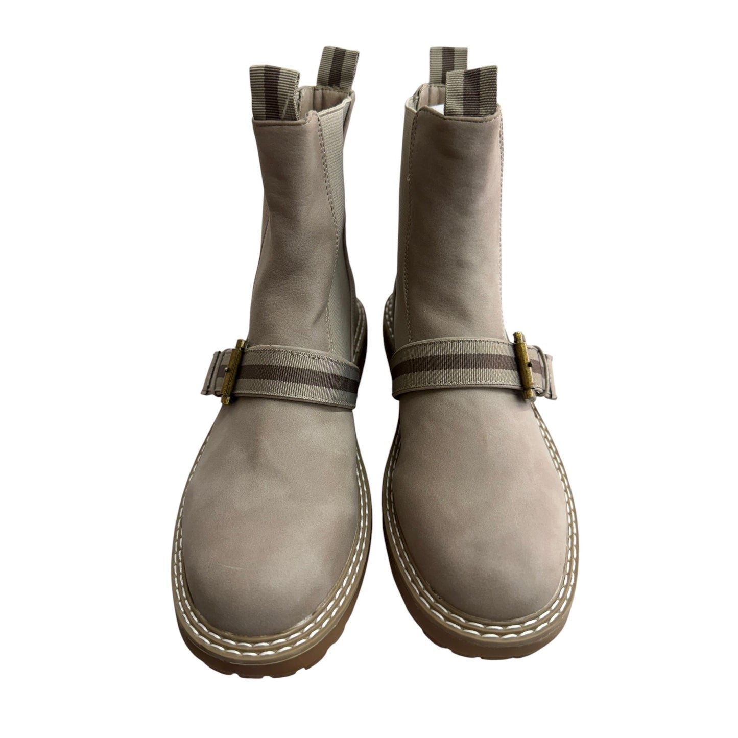 Journee Collection Women's SZ 7.5 Chelsea Ankle Boots With Buckle Detail