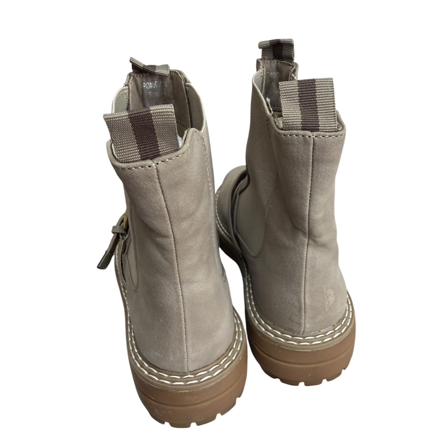 Journee Collection Women's SZ 7.5 Chelsea Ankle Boots With Buckle Detail