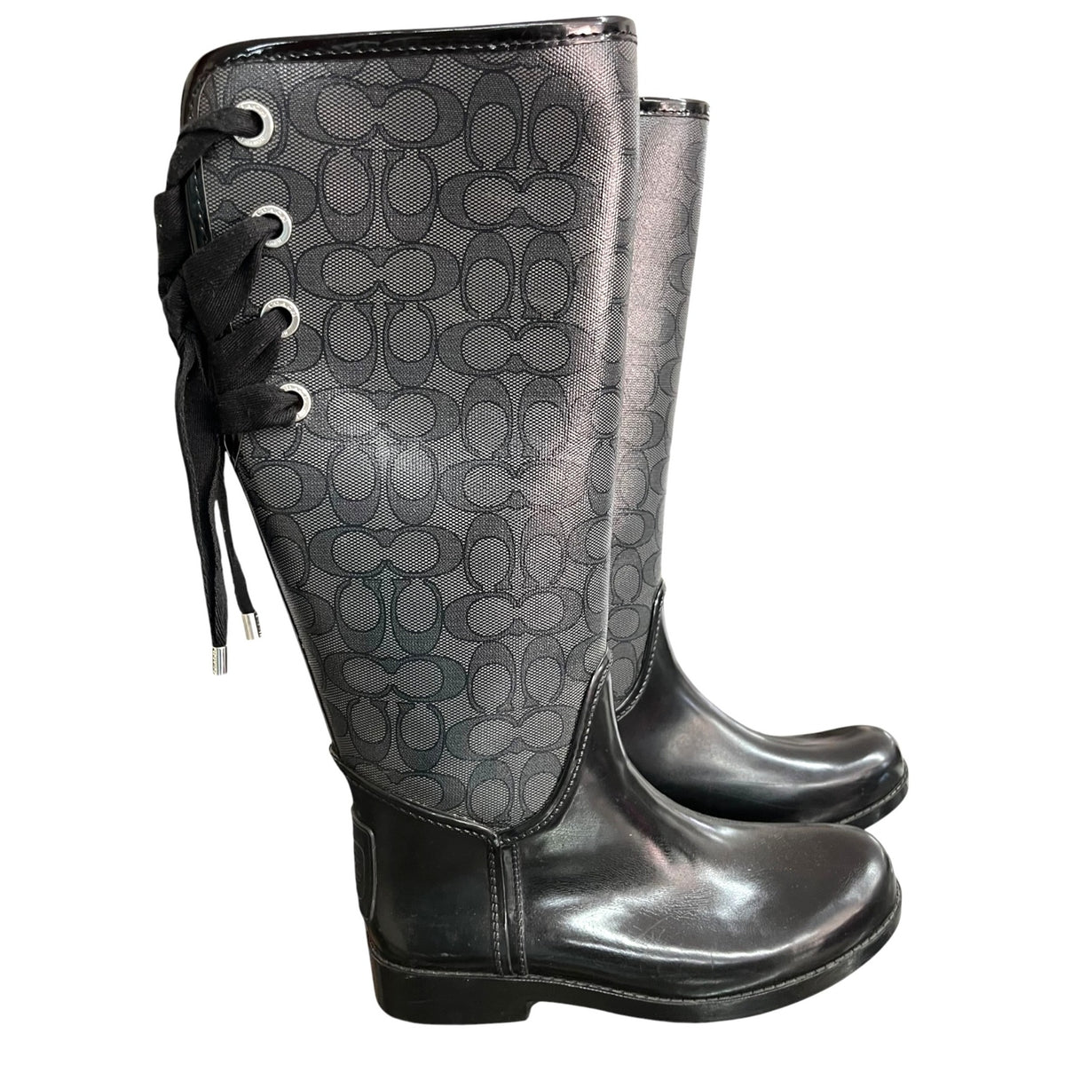 Coach Tristee Signature Rain Boots SZ 7