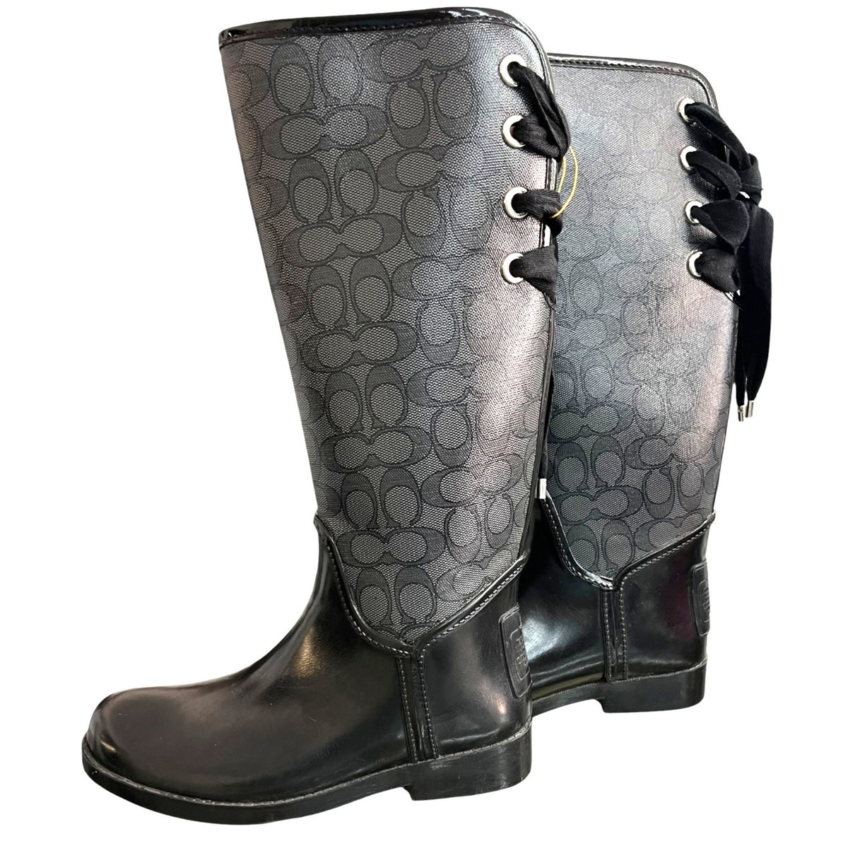 Coach Tristee Signature Rain Boots SZ 7