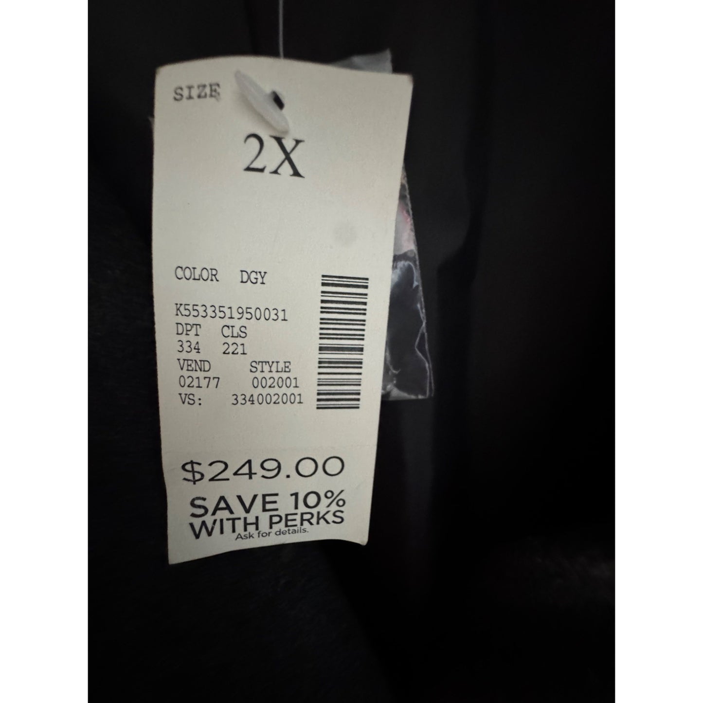 Catherines Womens Dark Gray Coat 2X Wool Blend With Tags