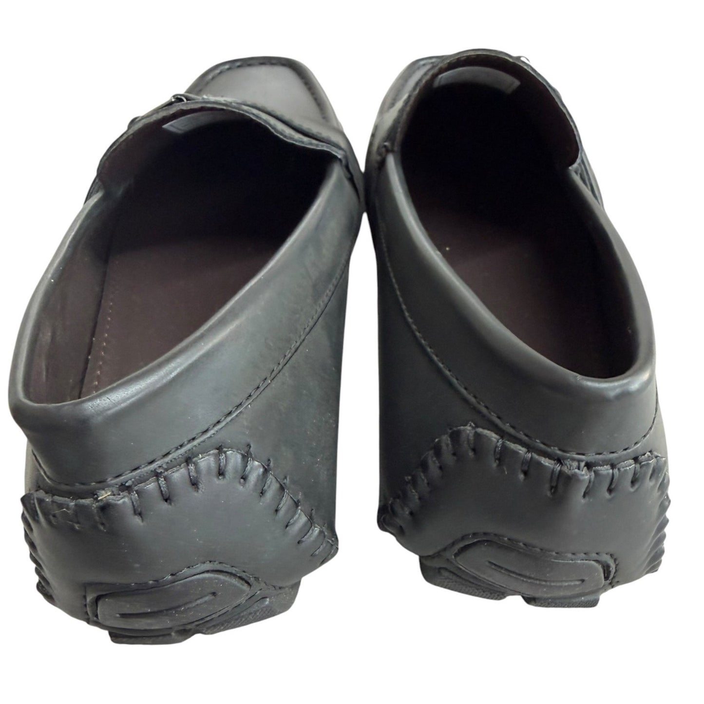 Aston Marc Men's Black Loafers With Metal Buckle Slip-On Size 9 NWOB