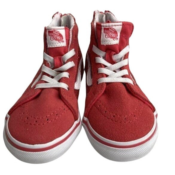 Vans Toddler Sk8-Hi Zip Red Glitter High-Top Sneakers Size 10