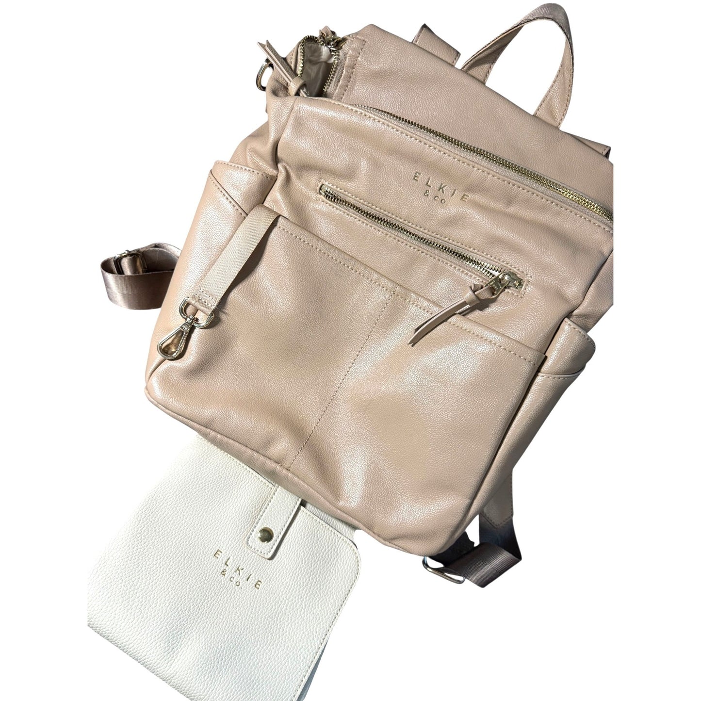 Ellkie & Co. Soft Tan Leather Diaper Bag