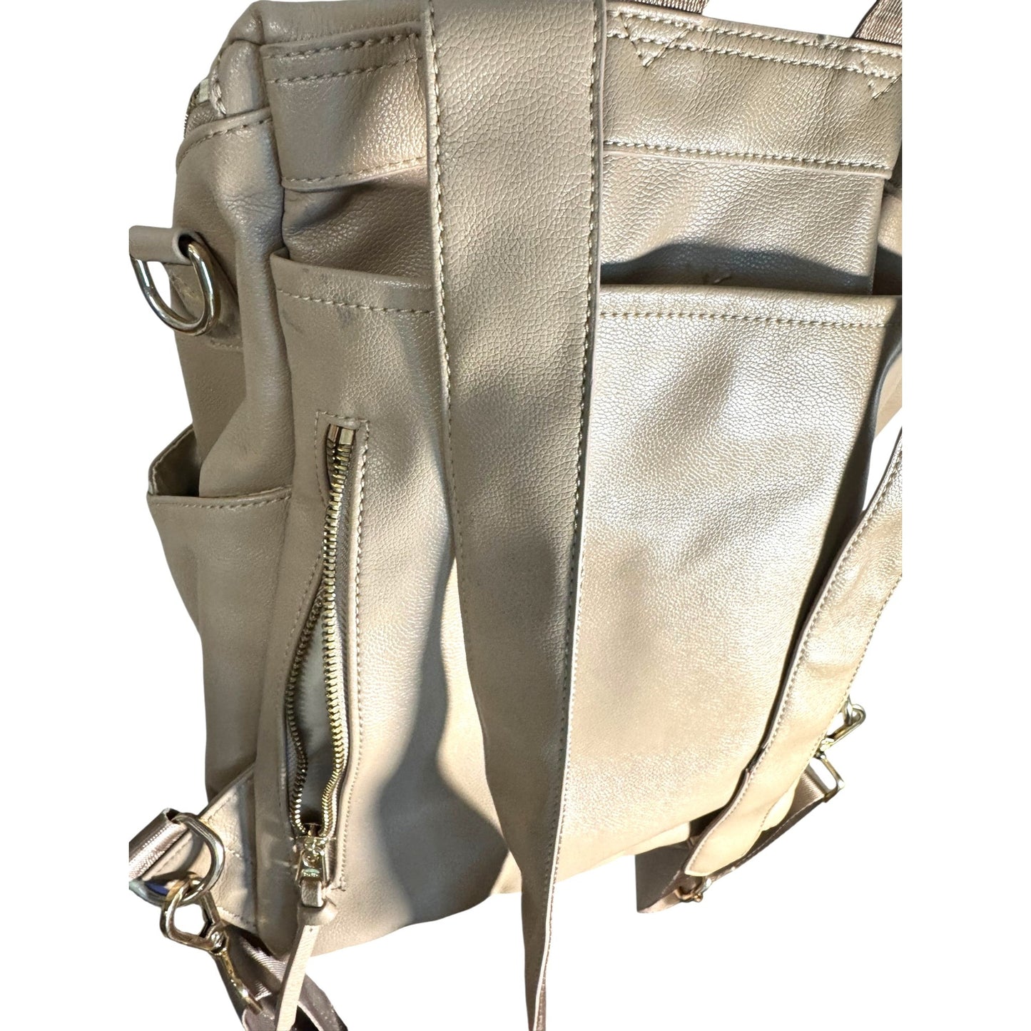 Ellkie & Co. Soft Tan Leather Diaper Bag