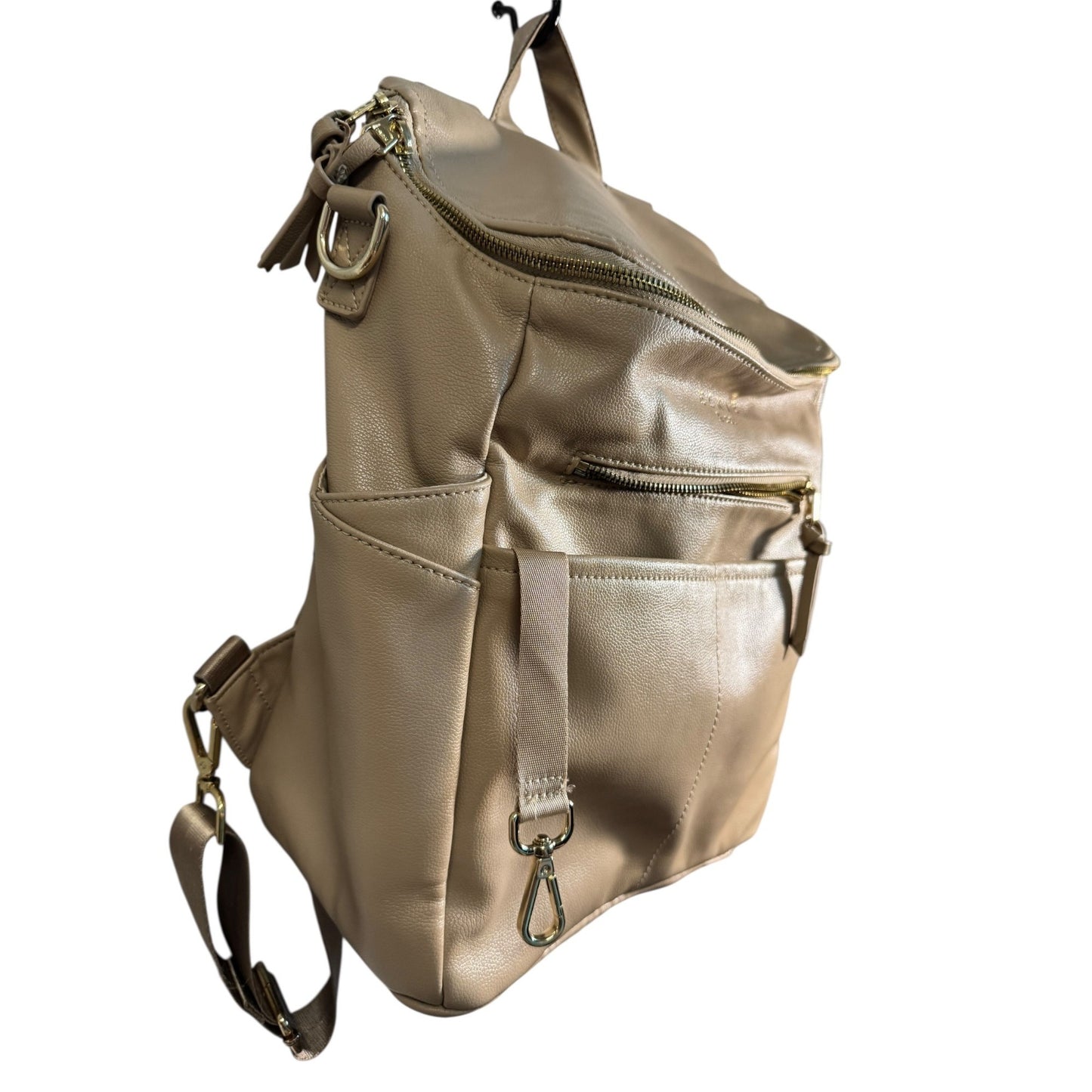 Ellkie & Co. Soft Tan Leather Diaper Bag
