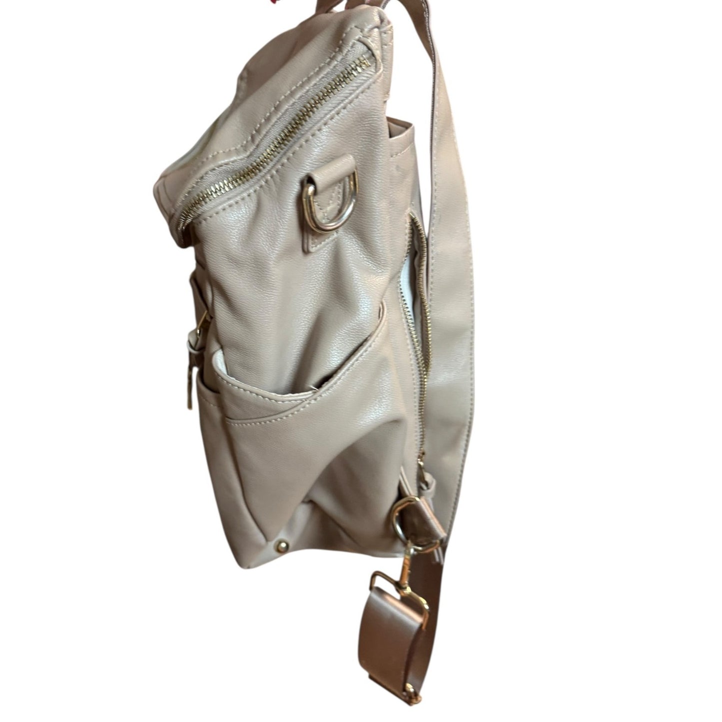 Ellkie & Co. Soft Tan Leather Diaper Bag