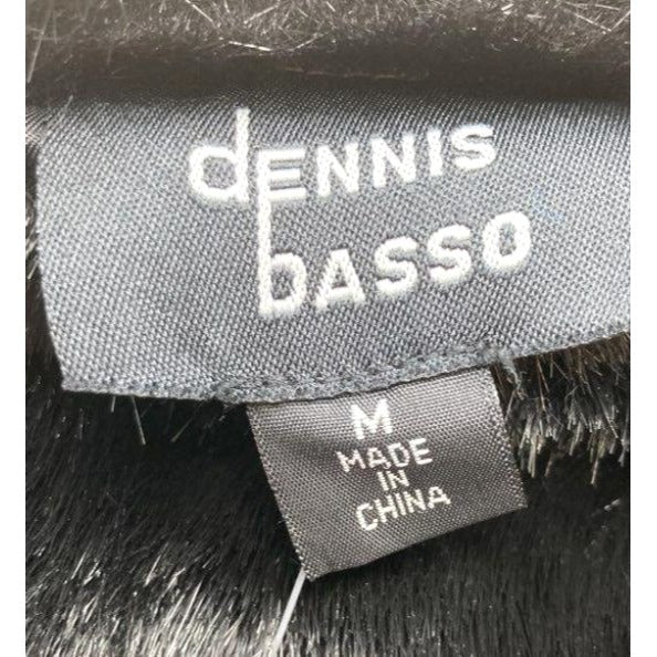 Dennis Basso Faux Fur-Lined Blue Denim Jacket With Detachable Collar - Medium