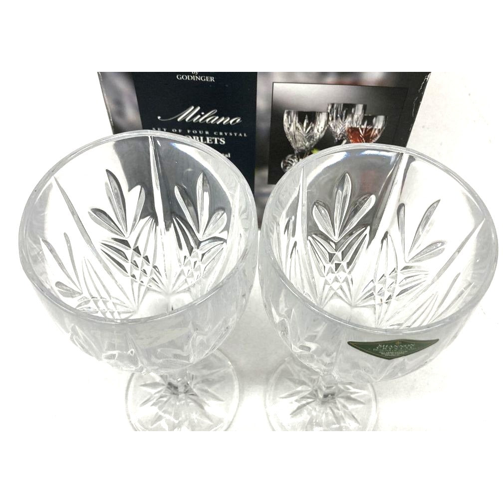 Shannon Crystal By Godinger Milano Lead Crystal Goblets 24% Set Of 4