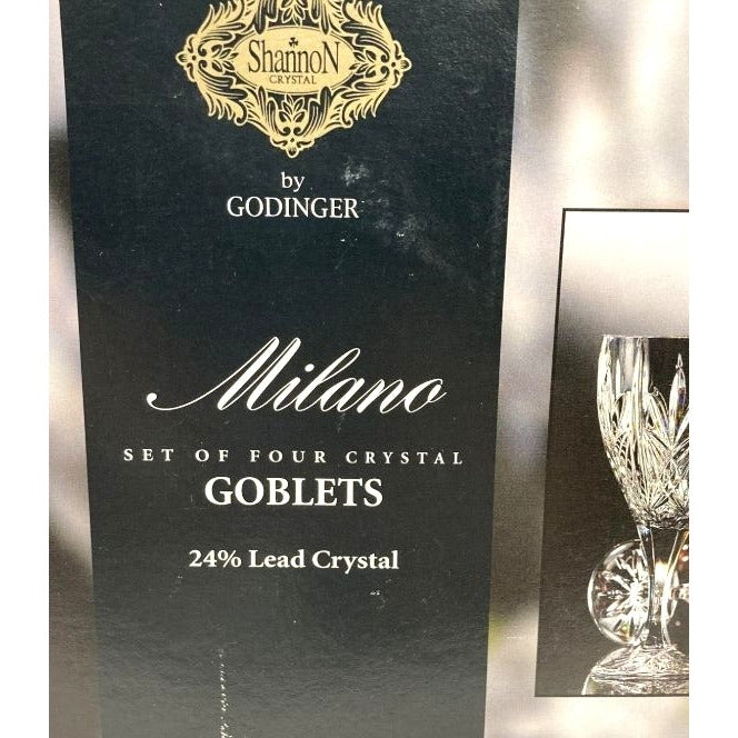 Shannon Crystal By Godinger Milano Lead Crystal Goblets 24% Set Of 4