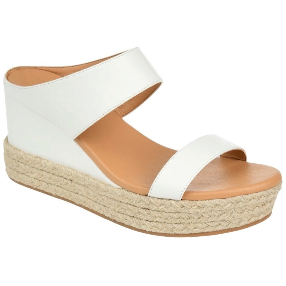 Journee Collection White Espadrille Wedge Sandals Platform Sole For Women SZ 11