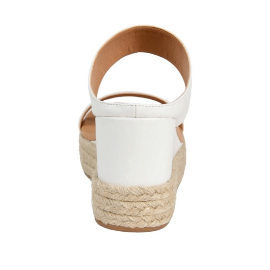 Journee Collection White Espadrille Wedge Sandals Platform Sole For Women SZ 11