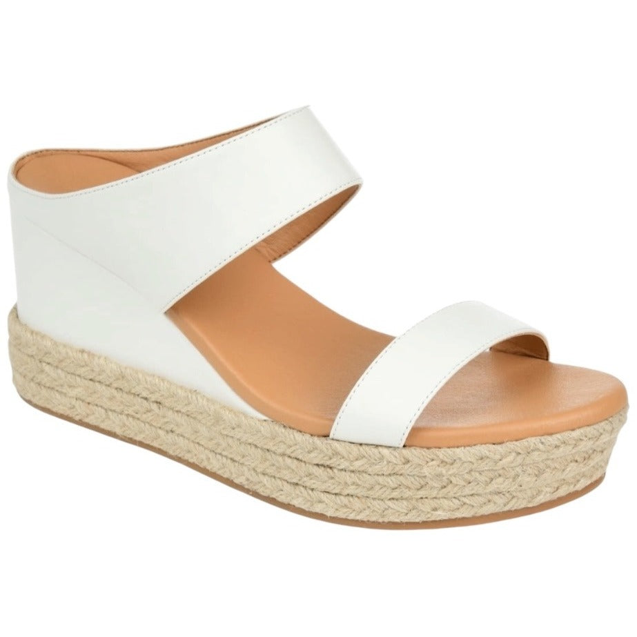 Journee Collection White Espadrille Wedge Sandals Platform Sole For Women SZ 11