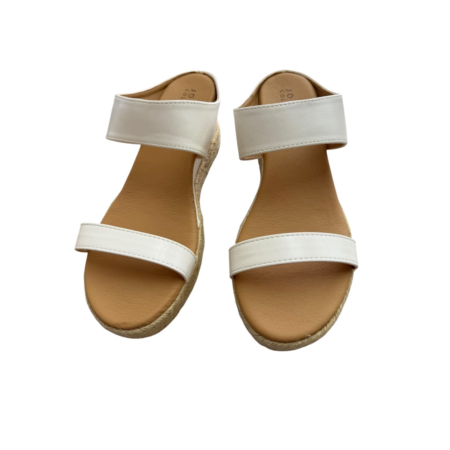 Journee Collection White Espadrille Wedge Sandals Platform Sole For Women SZ 11