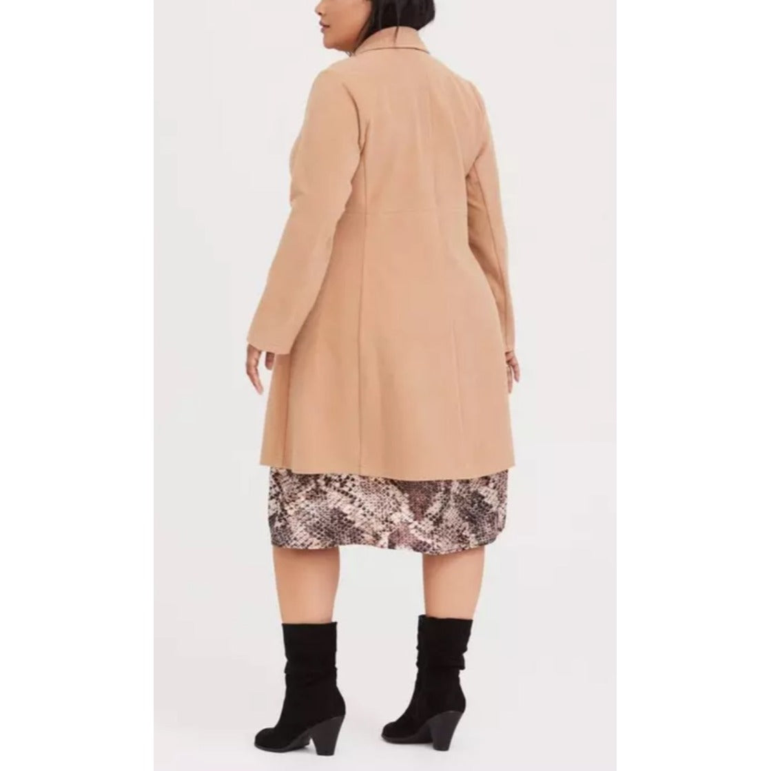 Torrid Size 0 Women's Ponte Coat Camel Color Longline Blazer Style Button-Front