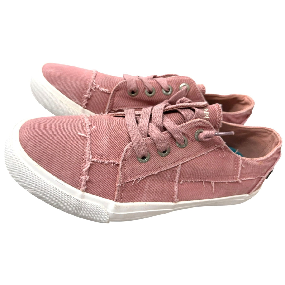 Jenn Ardor Pink Distressed Canvas Lace-Up Sneakers Women's Size 10 US