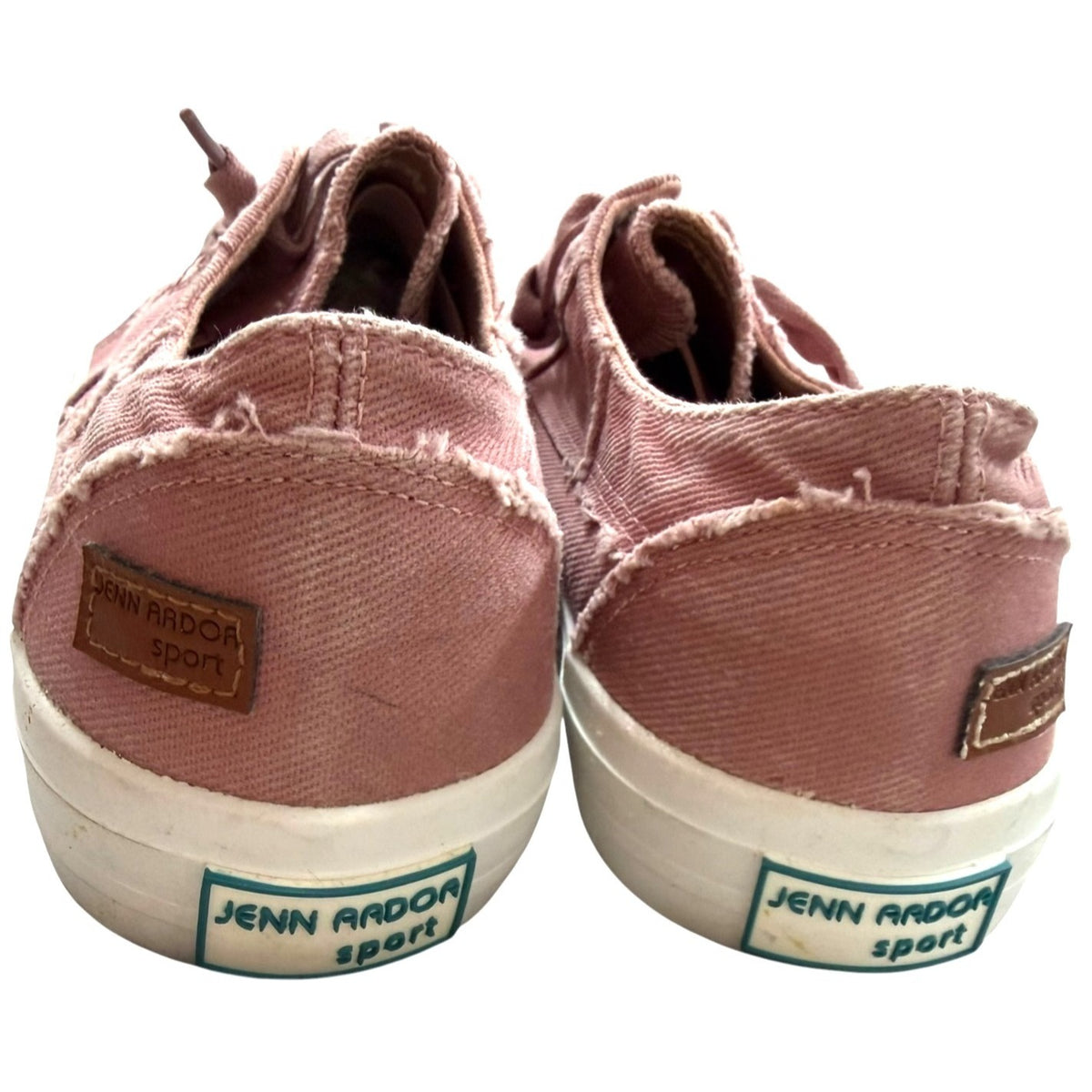 Jenn Ardor Pink Distressed Canvas Lace-Up Sneakers Women's Size 10 US