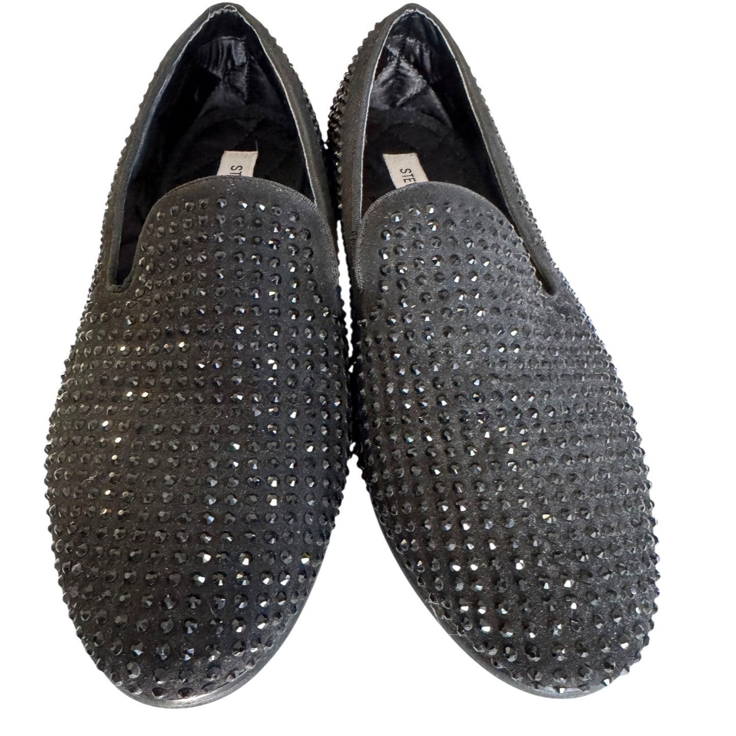 Steve Madden Men's 705 Black Slip-On Rhinestone Studded Loafers