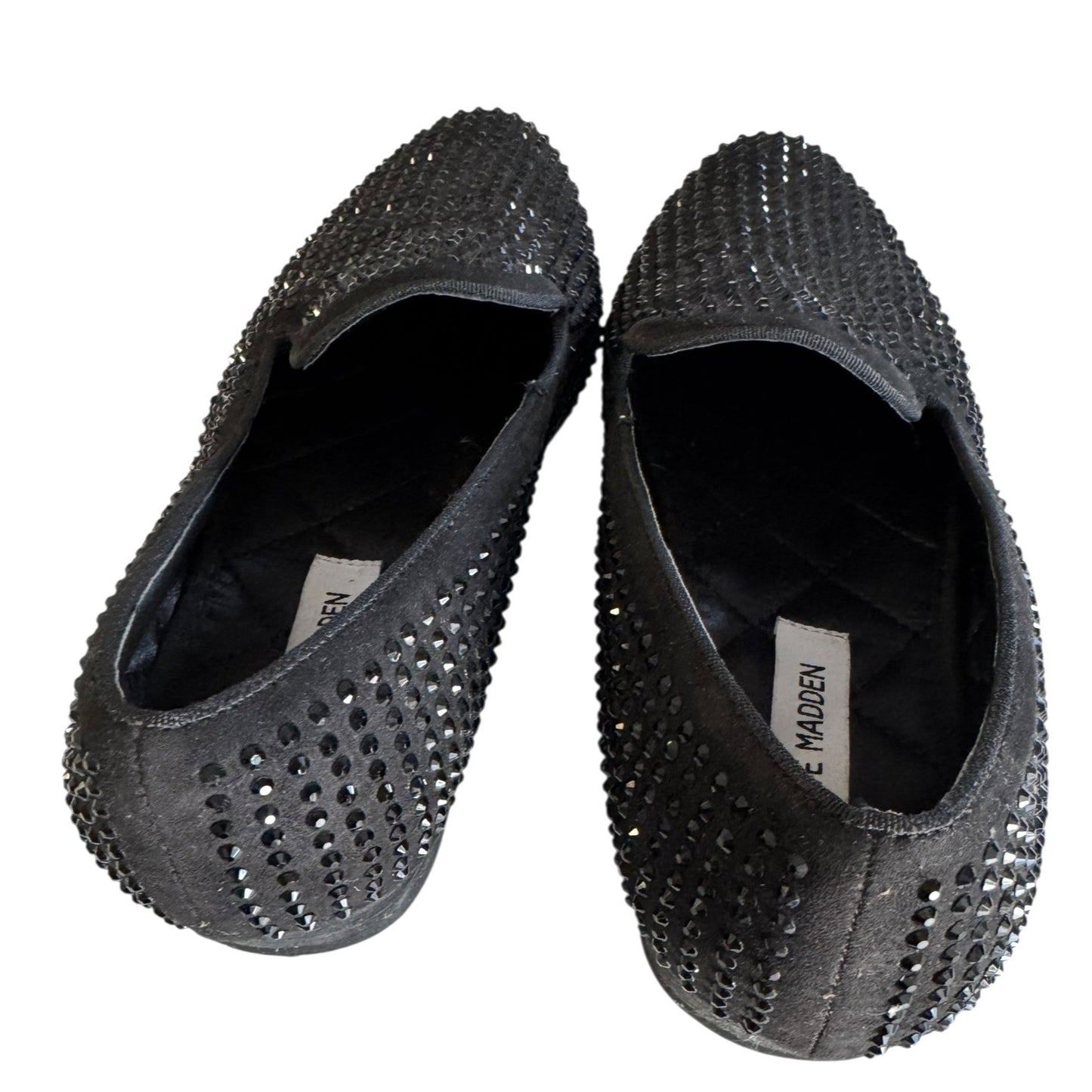 Steve Madden Men's 705 Black Slip-On Rhinestone Studded Loafers