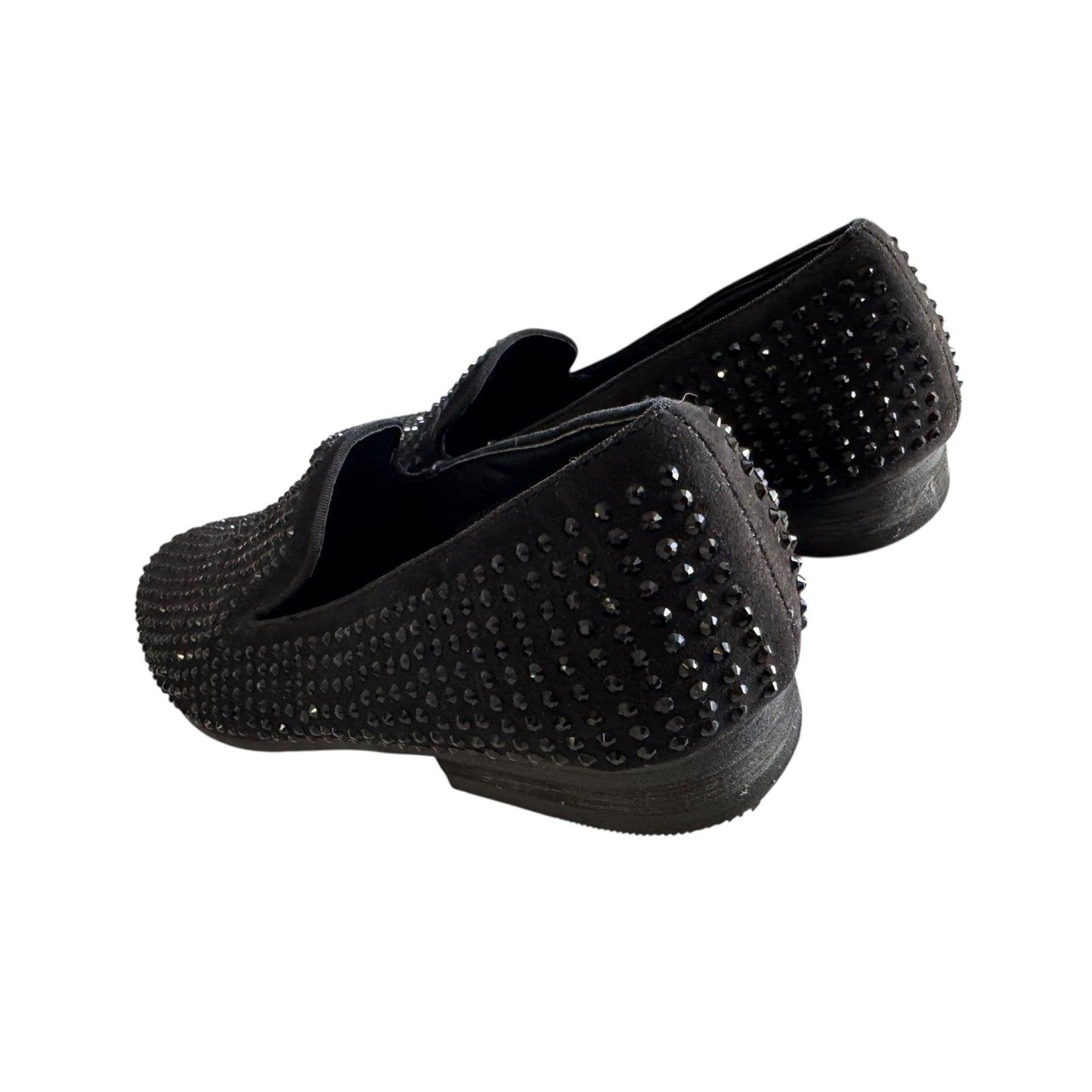Steve Madden Men's 705 Black Slip-On Rhinestone Studded Loafers
