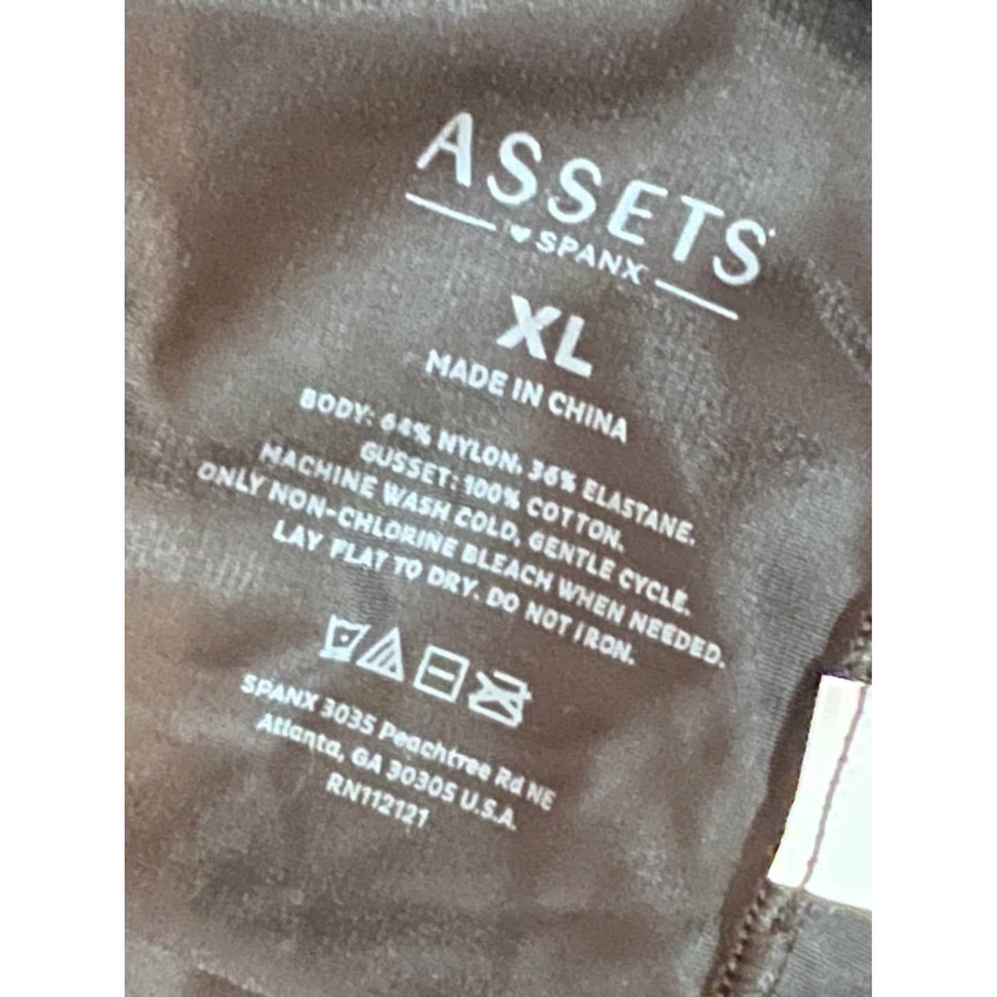 Assets By Spanx High-Waisted Black Shaping Bodysuit XL Nylon Blend