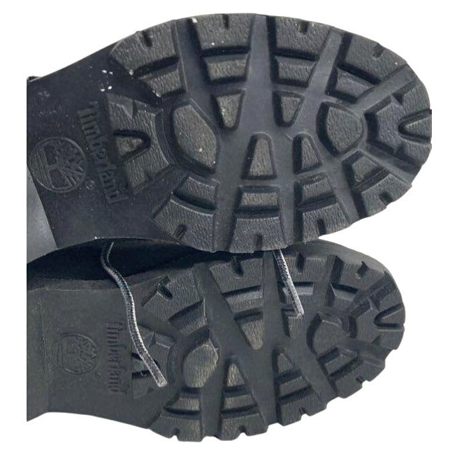 Timberland Womens Black Leather Lace-Up Boots Size 6.5M Durable Sole