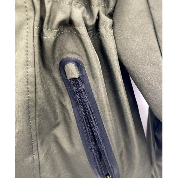 Michael Kors Womens Olive Green Hooded Jacket With Gold Zipper Accents Size M