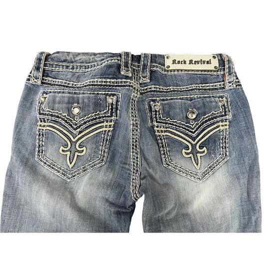 Rock Revival Women's Distressed Donna Bootcut Jeans Size 29