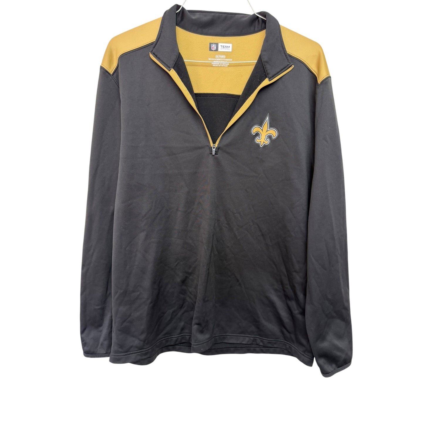 NFL Team Apparel New Orleans Saints Quarter-Zip Pullover Men's Size L