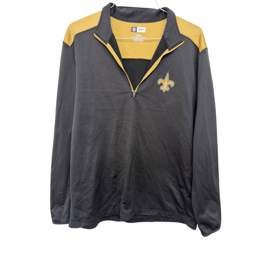 NFL Team Apparel New Orleans Saints Quarter-Zip Pullover Men's Size L