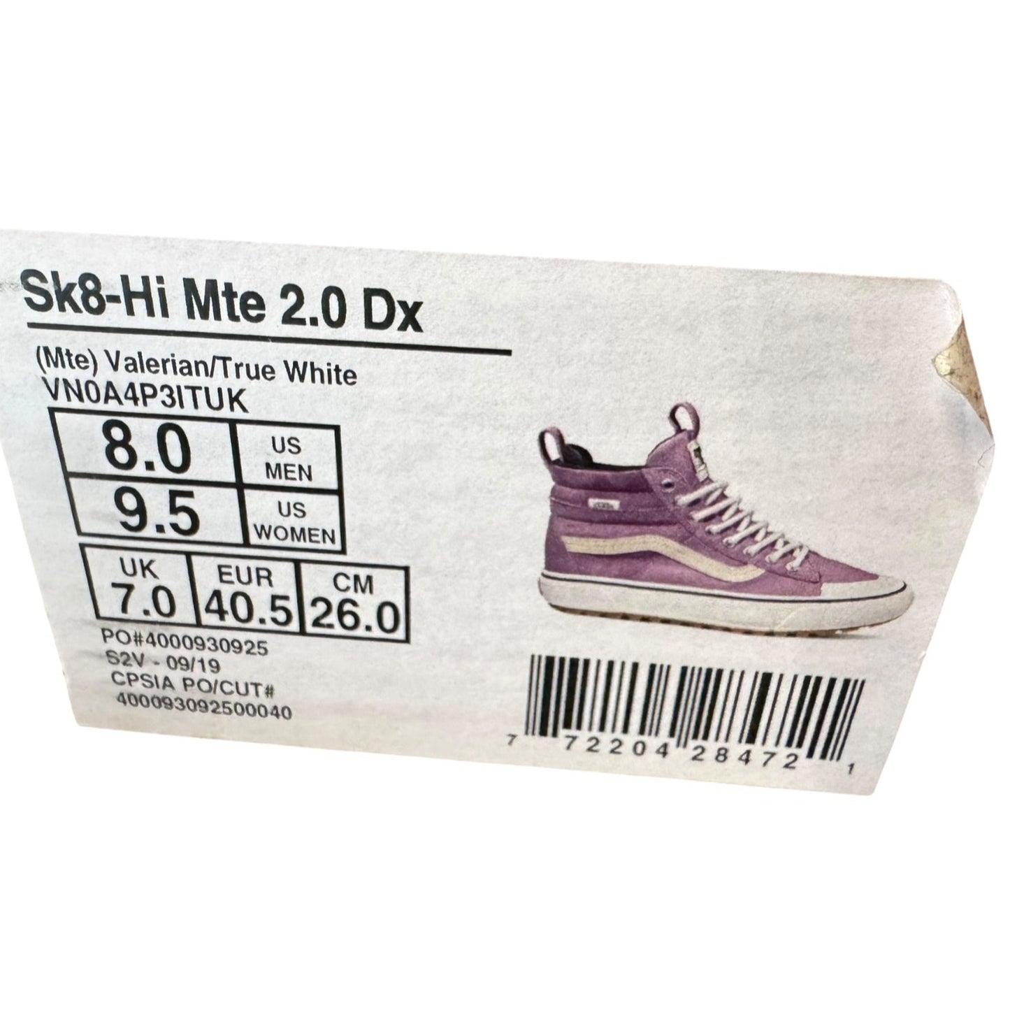 Vans Sk8-Hi MTE 2.0 DX Women's Sneakers 9.5 NWB