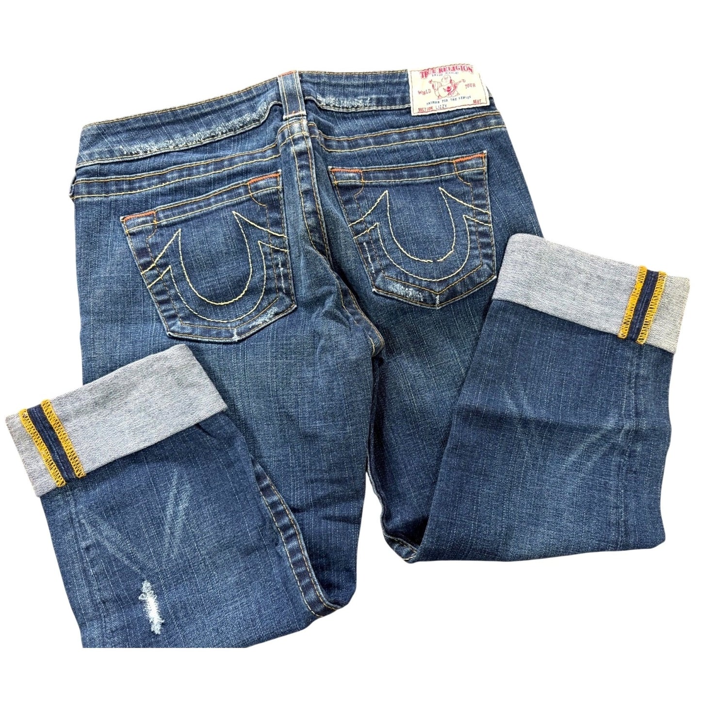 True Religion Lizzy Women’s Sz 29 Cuffed Cropped Capri Jeans