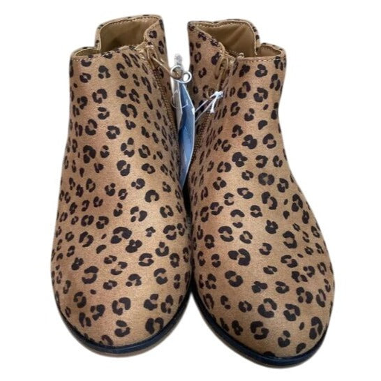 Children's Cat & Jack Leopard Print Suede Ankle Boots Size 1 NWT