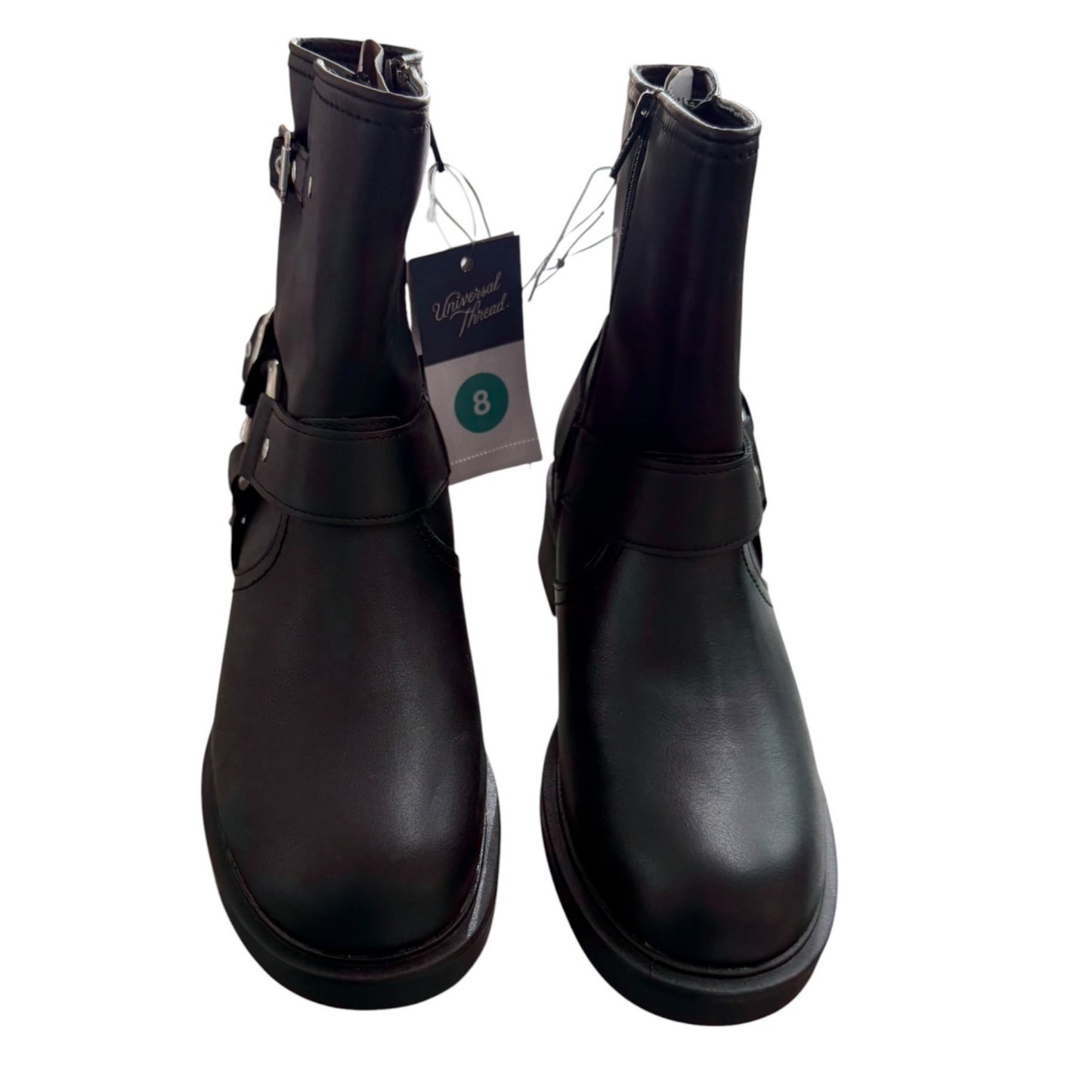 Universal Thread Womens Conrad Black Ankle Boots Size 8 With Buckle Detail NWT