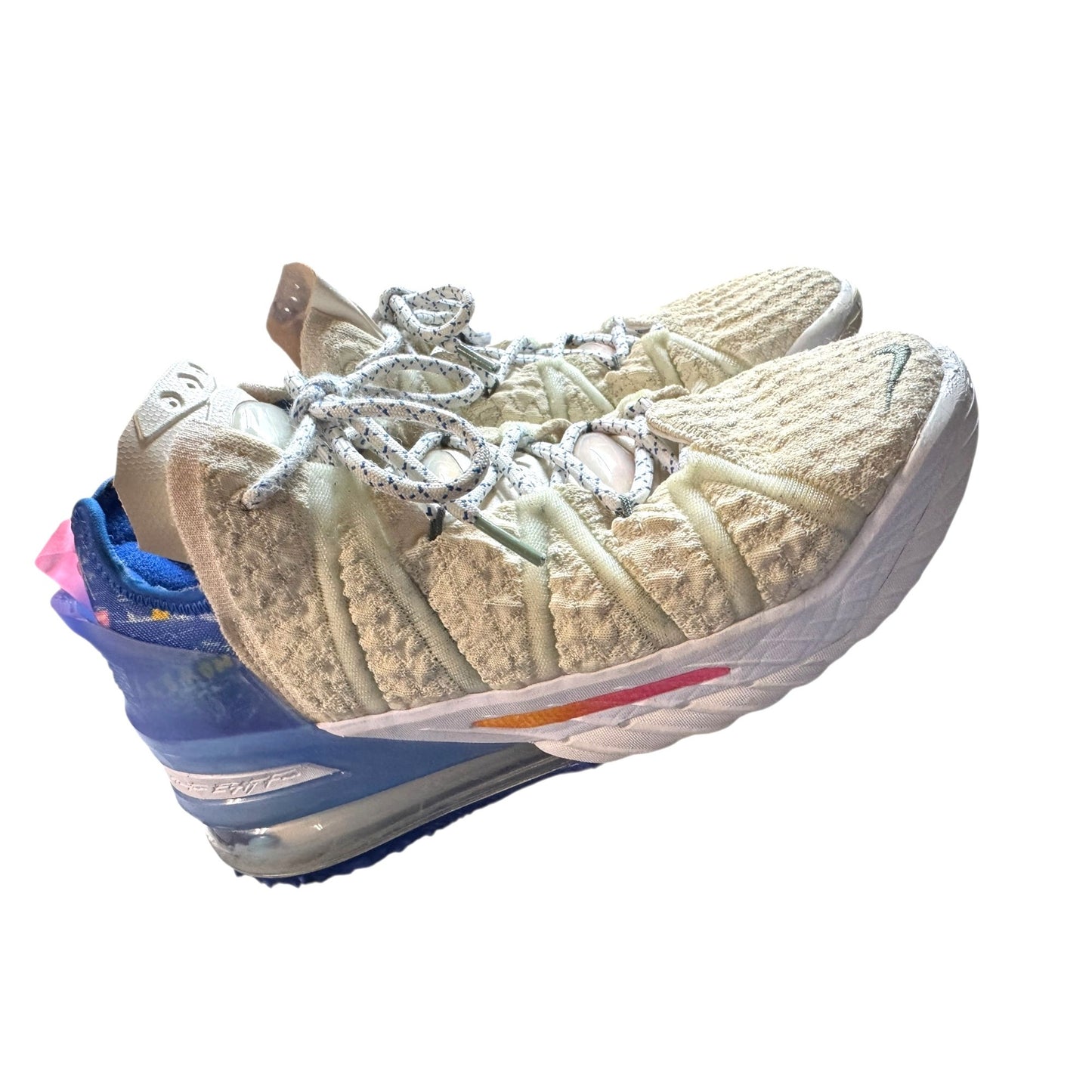 Nike Lebron 19 Low Basketball Shoes Beige/Blue Size 7  Mens Athletic Sneakers