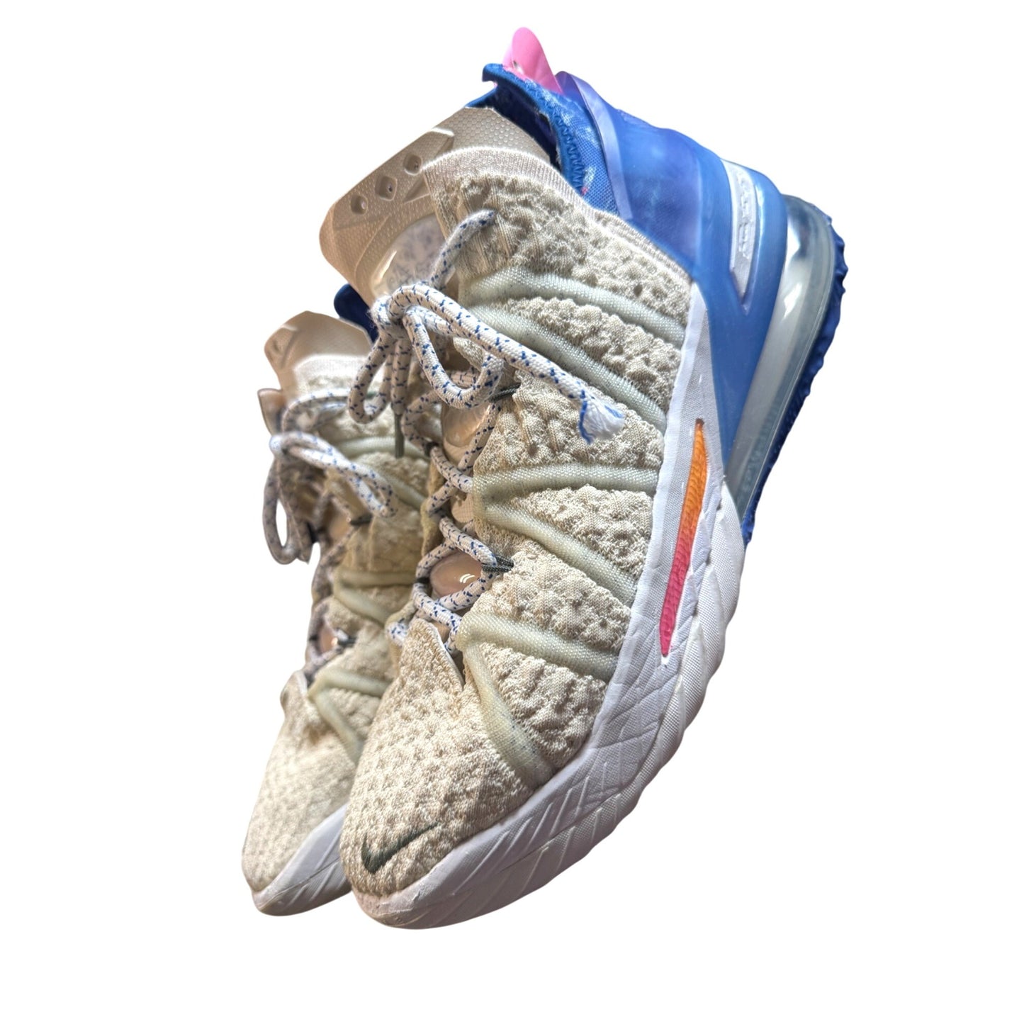 Nike Lebron 19 Low Basketball Shoes Beige/Blue Size 7  Mens Athletic Sneakers