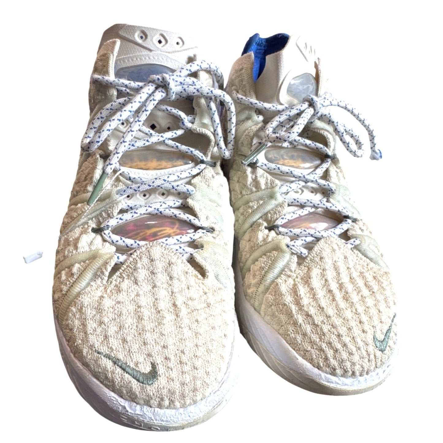 Nike Lebron 19 Low Basketball Shoes Beige/Blue Size 7  Mens Athletic Sneakers