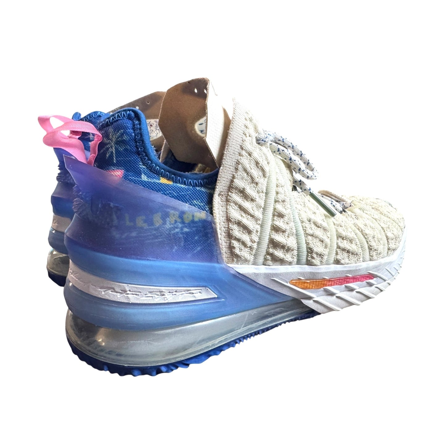 Nike Lebron 19 Low Basketball Shoes Beige/Blue Size 7  Mens Athletic Sneakers