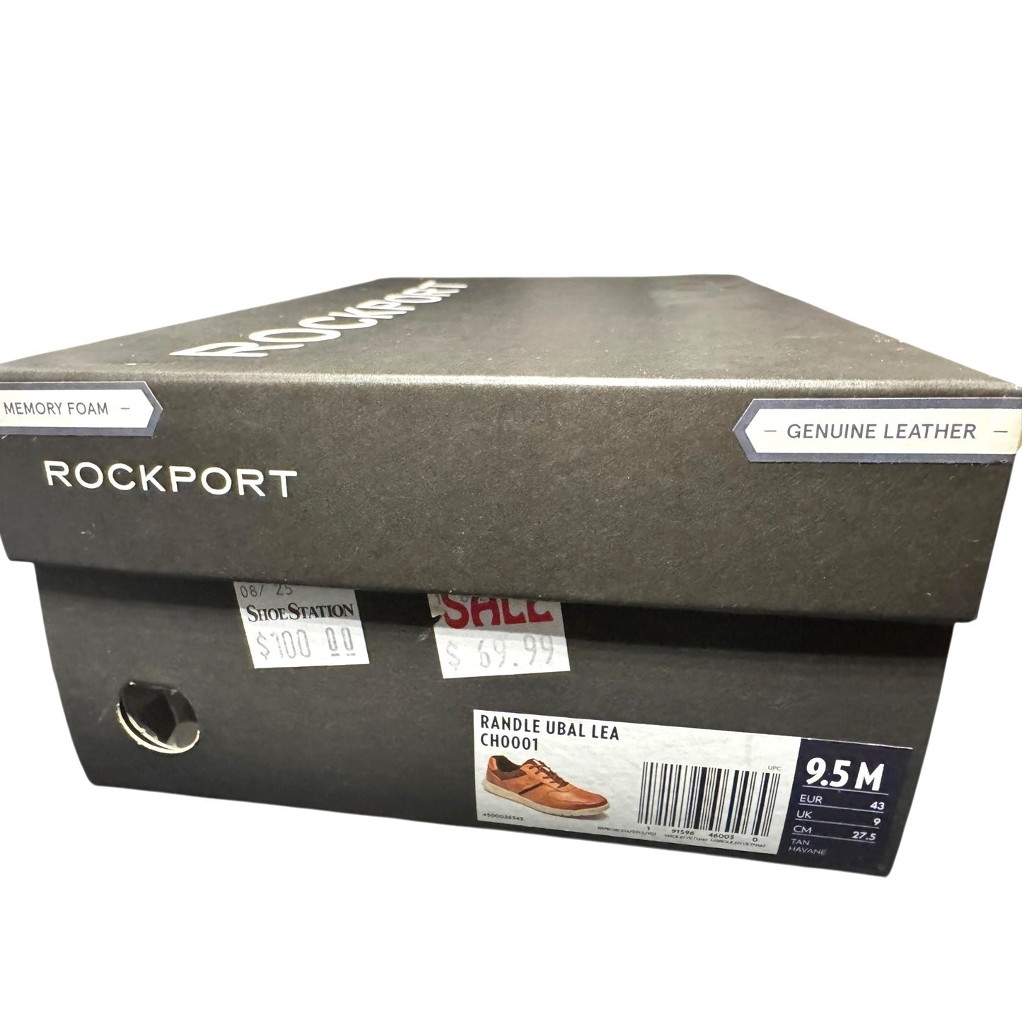 Rockport Men's 9.5M Randle Tan Leather Casual Shoes NWB