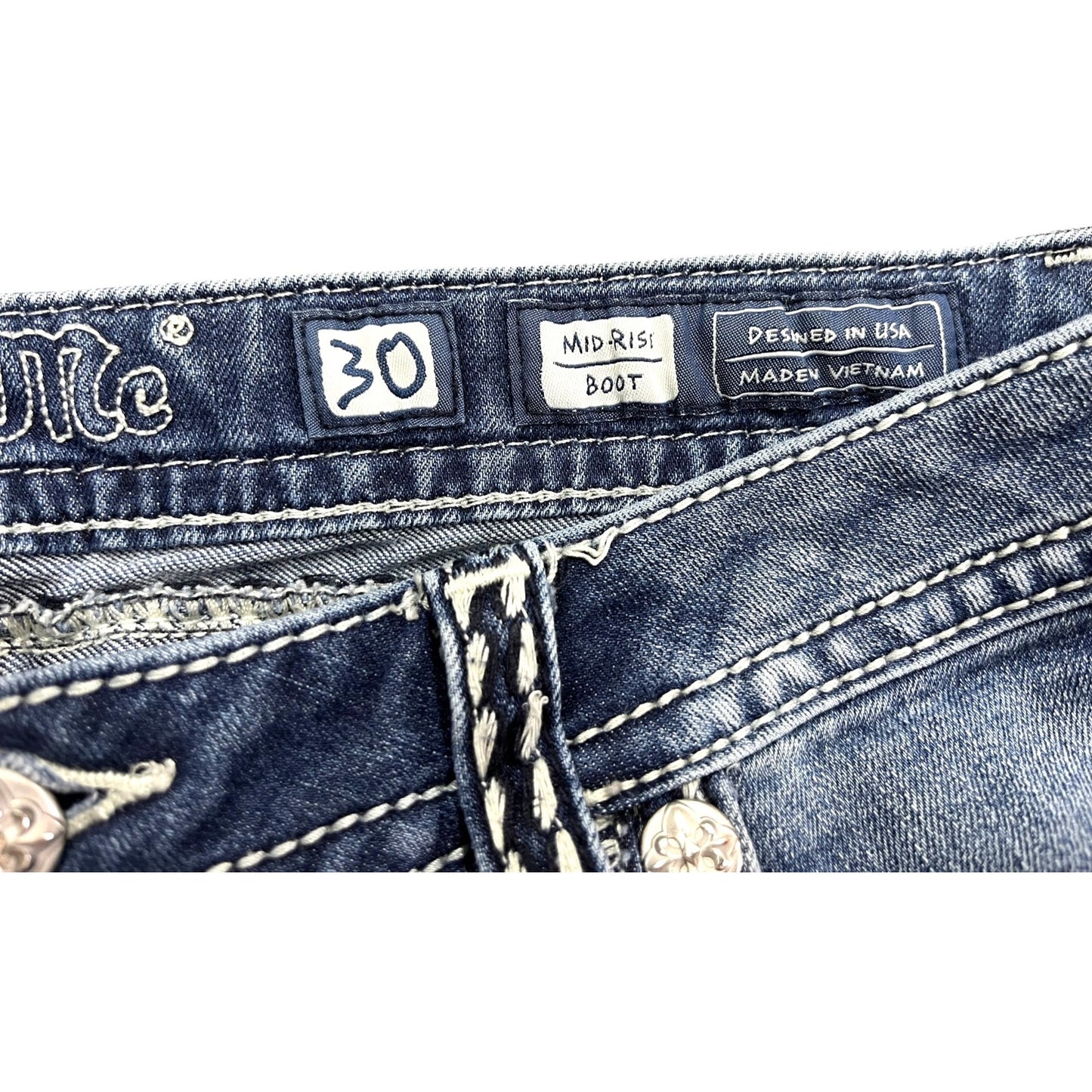 Miss Me Women's Mid-Rise Bootcut Jeans Size 30