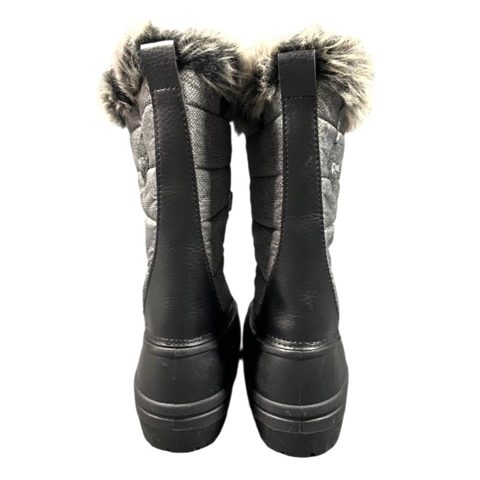 New Quest Powder Womens Size 8 Black/Grey Winter Boots Faux Fur NWT