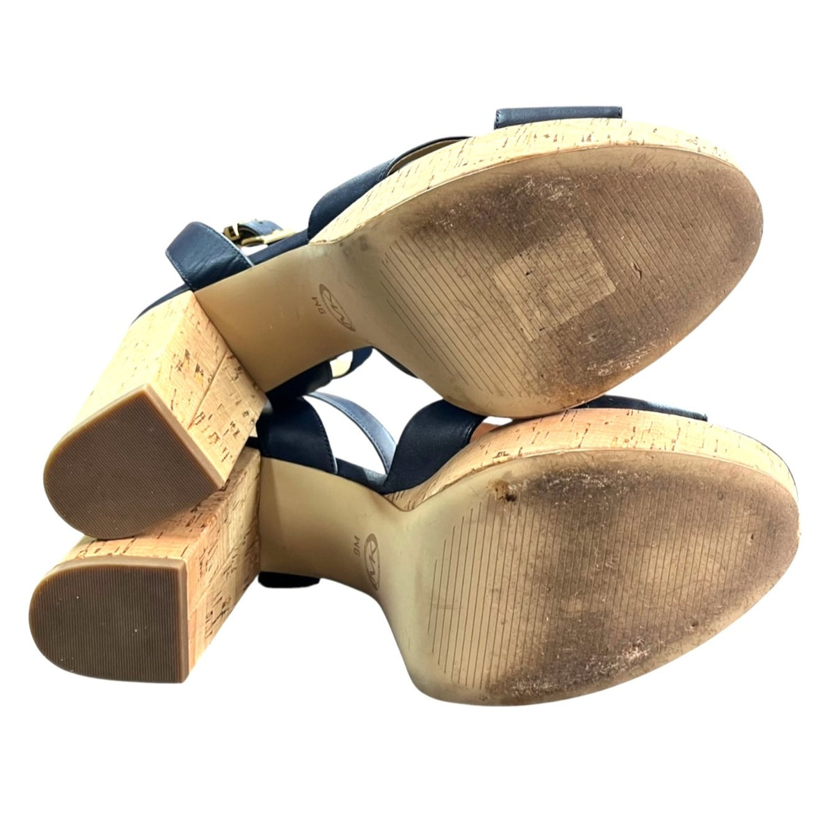 Michael Kors Odette Navy Leather Platform Sandal Women's Size 9M