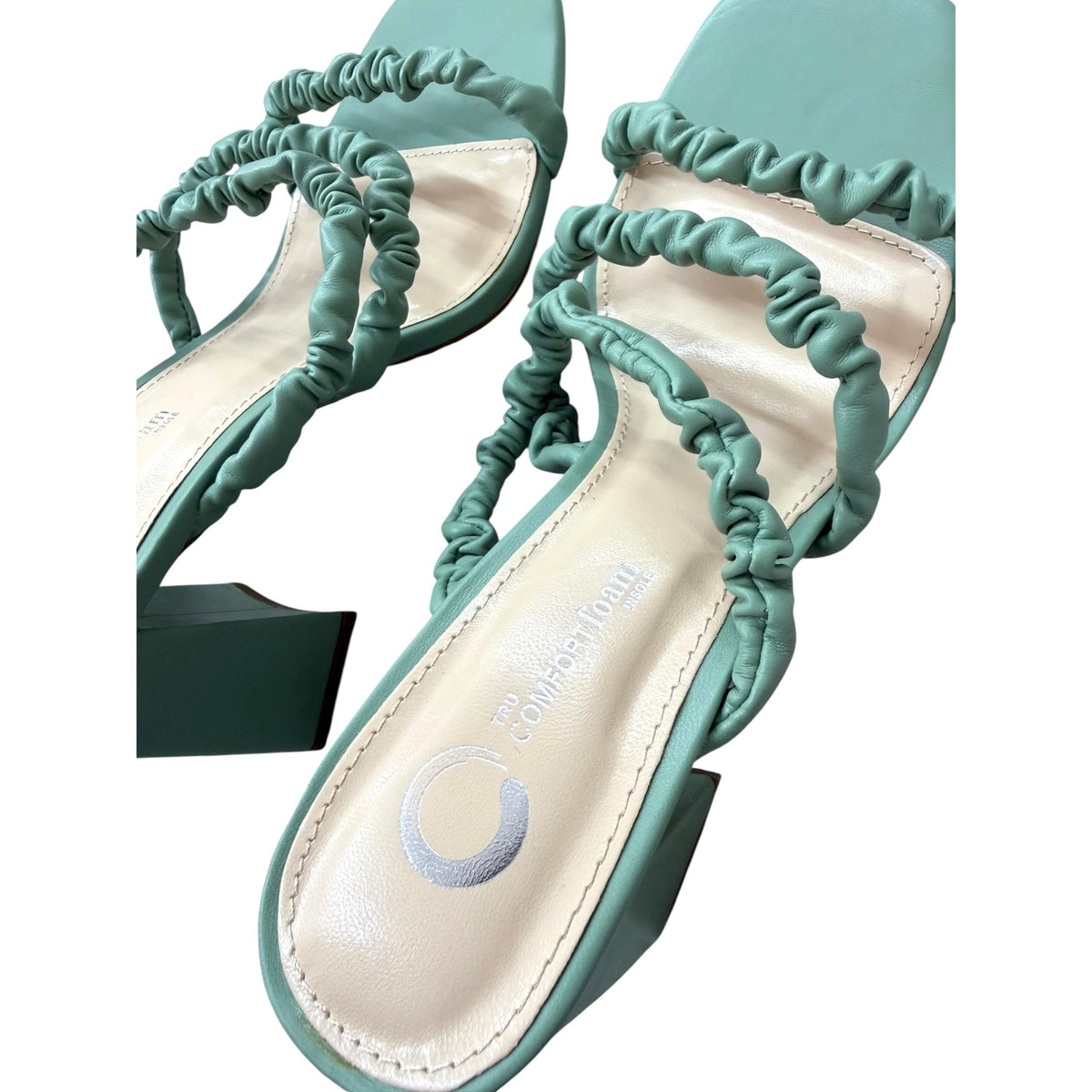 Journee Collection Reagaan Open Square Toe Block Heel Sandals Women Size 7