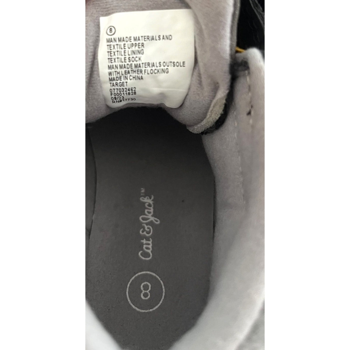 Cat & Jack Felix Boys Sneakers Size 8 Black/Gray NWT